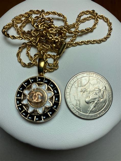 chanel button jewelry charleston sc|repurposed Chanel button necklace.